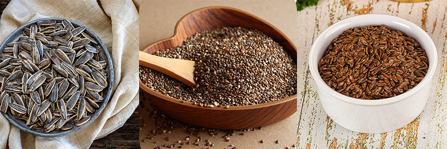 Seeds chia flax sunflower for skin whitening